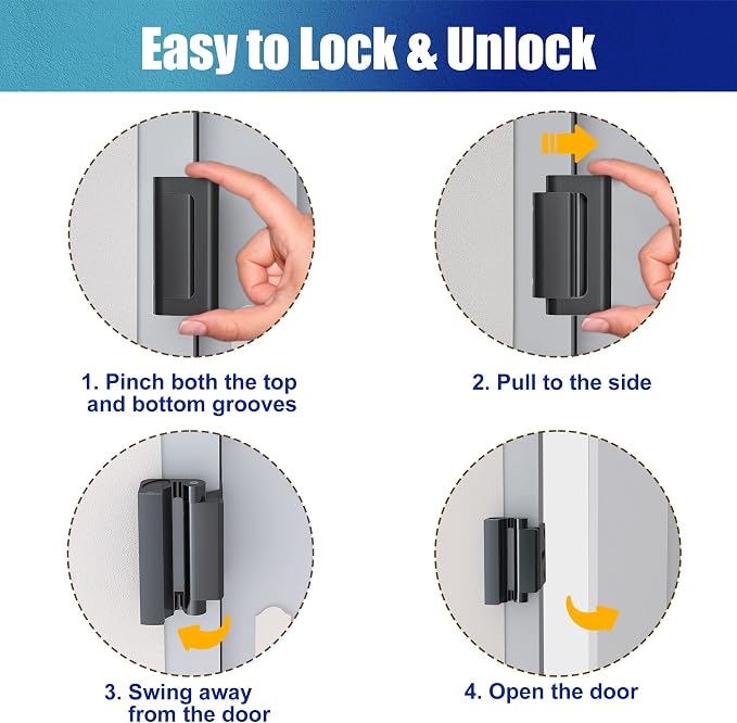 Door Reinforcement Lock, Home Security Door Lock, Child Proof, Silver | Door Safety Lock for Front Door, Toddler Proof Door Latch for Entry Door Security, Includes 8 Screws - Image 3
