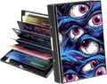Metal Wallet,Credit Card Holder for Women Men,RFID Blocking Card Holder Mini Slim Aluminum Wallet ID Case Hard Case Business Card Holder Case,Funny Blue Eyes by ACWDMKH