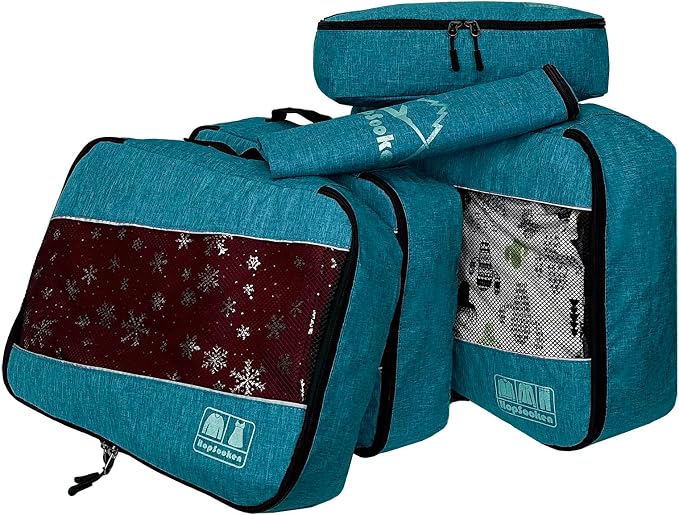 5 Set Packing Cubes for Travel Large Suitcase Luggage Organizer Bags Travel Accessories Vacation 4 Cubes 1 Laundry Pouch Bag - Image 2