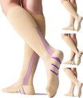 4 Pairs Compression Socks For Women and Men 20-30mmHg Graduated Compression Circulation Support Socks For Travel by Mosithings