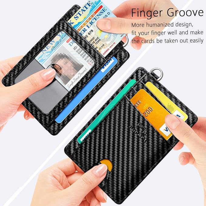 FurArt Slim Minimalist Wallet RFID Credit Card Holder for Men | slim minimalist compact rfid id window thin - Image 3