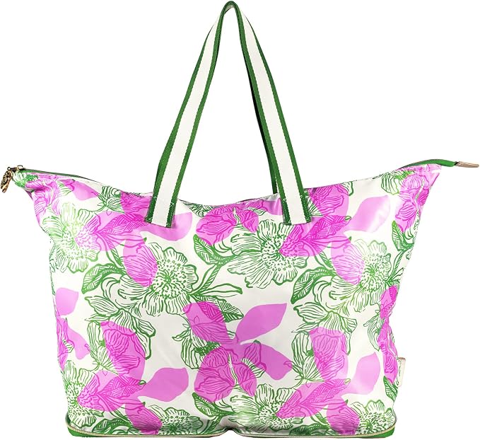 Lilly Pulitzer Large Packable Tote, Reusable Grocery Bag that Packs Into Itself, Tote with Shoulder Strap and Zipper - Image 3