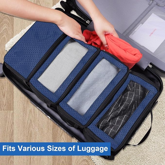 Olosar Suitcase Organizer, Travel Luggage Organizer Portable Hanging Travel Shelves Collapsible Hanging Packing Cubes for Carry on Suitcase - Image 3