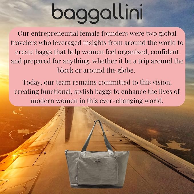 Baggallini Carryall Expandable Lightweight Travel Tote 22" Packable Folding Compact Nylon Washable Weekender w/Luggage Sleeve - Image 7