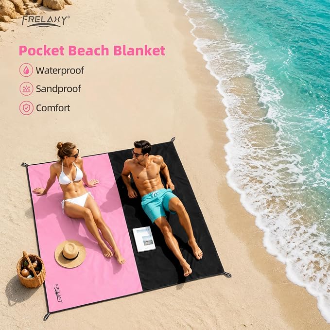 Frelaxy Pocket Picnic Blanket, Waterproof Blanket for Beach Festival | Lightweight compact design, Multi-use outdoor blanket, Waterproof & sandproof material, Easy to carry, Picnic, Camping - Image 6