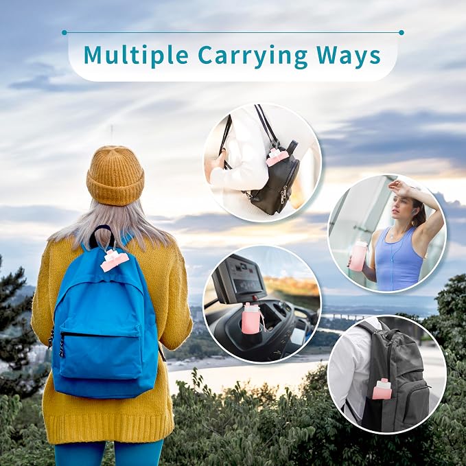 Collapsible Water Bottles 26oz with Spout & Carabiner, Odorless BPA-Free Silicone, Leak-Proof Foldable Reusable Bottle - Perfect for Travel Sports Gym Hiking Camping Cycling - Quartz Pink - Image 6