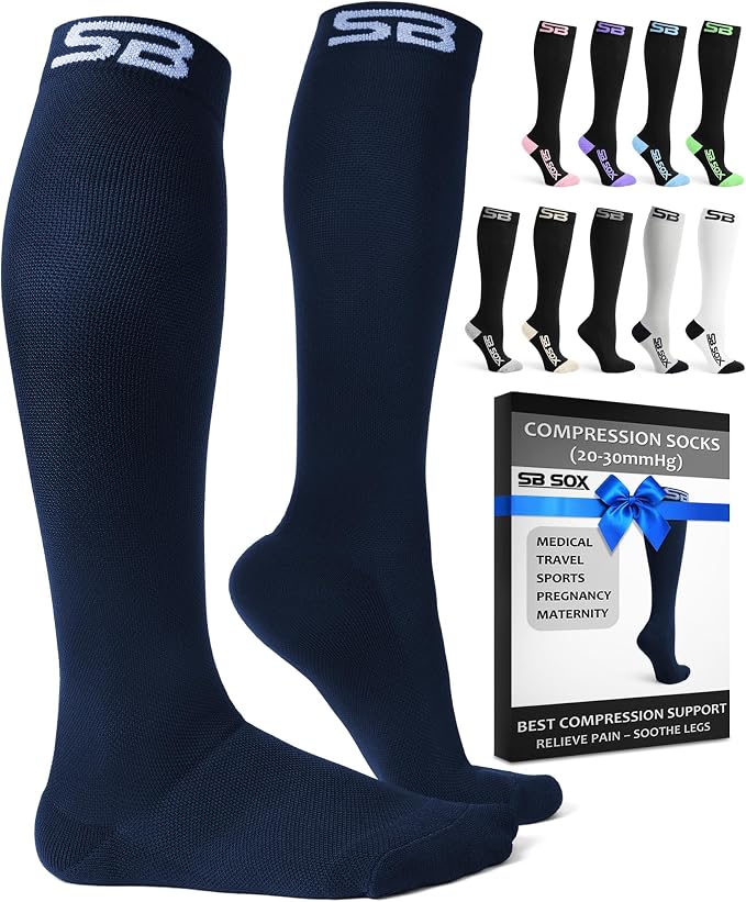 SB SOX Compression Socks for Men & Women (20-30mmHg) | Best Quality Compression Socks for Flying, Medical, Sports, Wide Calf Fit, Pregnancy, and Daily Wear. Trusted since 2016. by SBSOX