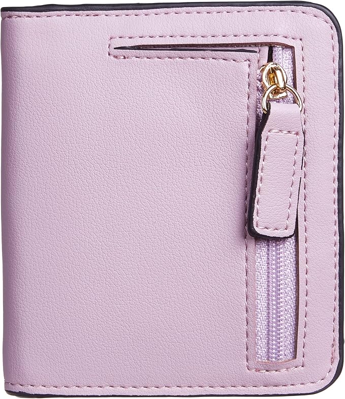 Gostwo Small Wallet for Women, Slim Bifold Credit Card Holder, Compact RFID Blocking Cash Wallet, Billfolds Thin Leather Zipper Pocket, Mini Wallet Gift for Ladies Teen Girls Travel with ID Window by Gostwo