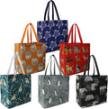 BeeGreen Animal Reusable Grocery Bags - W13*H13*D7 6 Packs Lightweight Shopping Totes with Long Handles, Water Resistant,Durable and Portable - Perfect for Groceries, Supermarket, Gifts, and More by BeeGreen