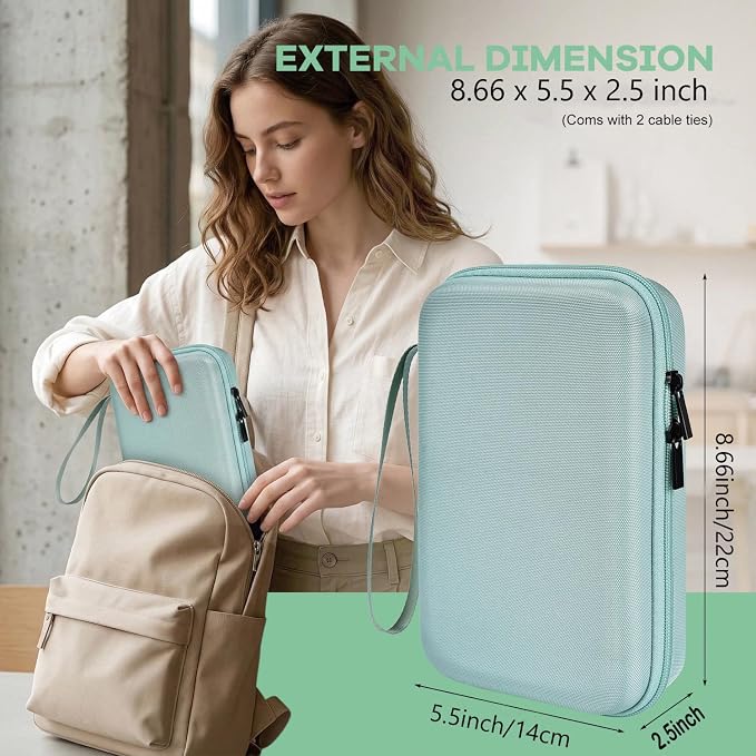 Hard Travel Electronic Organizer Case for MacBook Power Adapter Chargers Cables Power Bank Apple Magic Mouse Apple Pencil USB Flash Disk SD Card Hard Drive Shockproof Accessories Carrying Bag, Green - Image 2