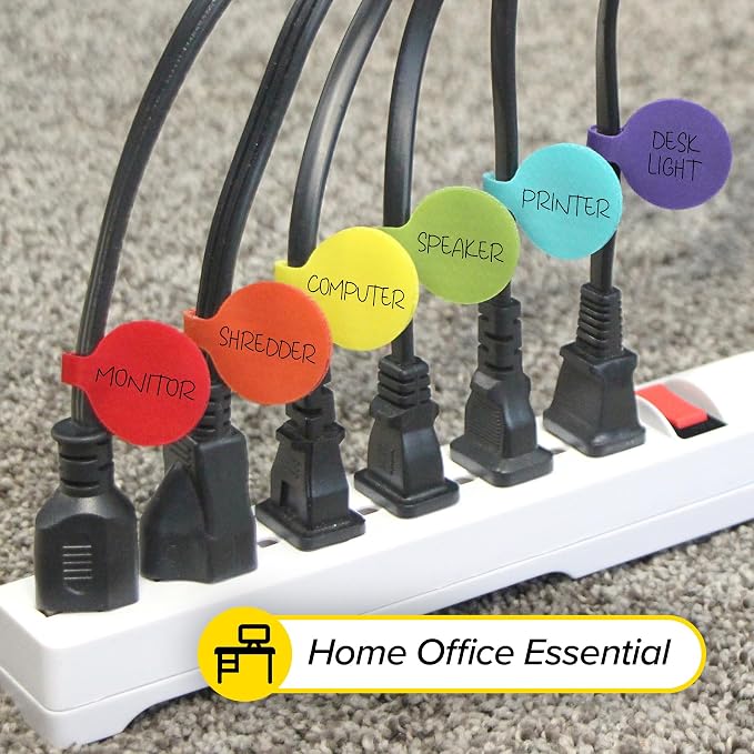 Cable Labels - Wrap-It Storage - Circles, Multi-Color (36-Pack) - Color Coded Labels for Organizing, Wire Tags Write on Surface for Labels for Charging Cords and Electronics | Color Coded Labels for Organizing, Wire Tags Write on Surface for Labels for... - Image 8