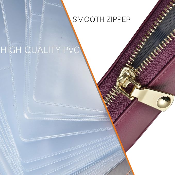 Easyoulife Credit Card Holder Wallet Womens Zipper Leather Case Purse RFID Blocking - Image 7