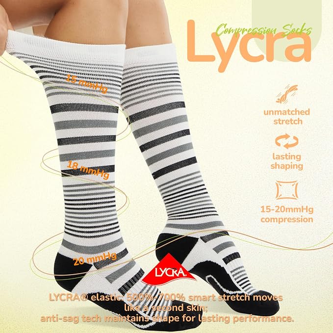 Merino Wool Compression Socks for Women Men 15-20 mmHg for flying | Soft & Breathable for Travel, Running - Image 5