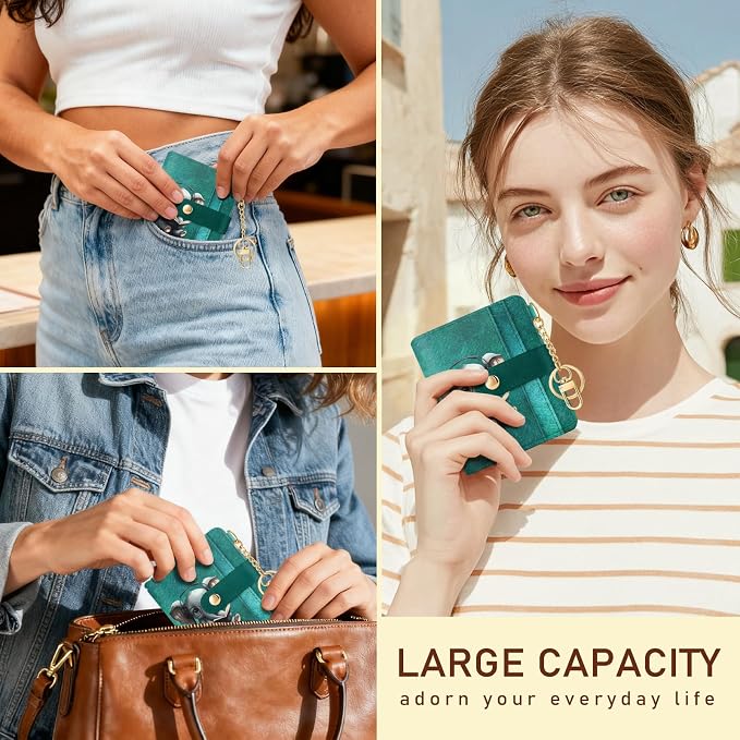 Jogjam Elephant Rfid Women Wallet, Small Slim Thin Credit Card Holder | PU Leather Bifold Cash Zipper Coin Pocket ID Window, for Female Ladies Teen Girls Girly Gifts - Image 2
