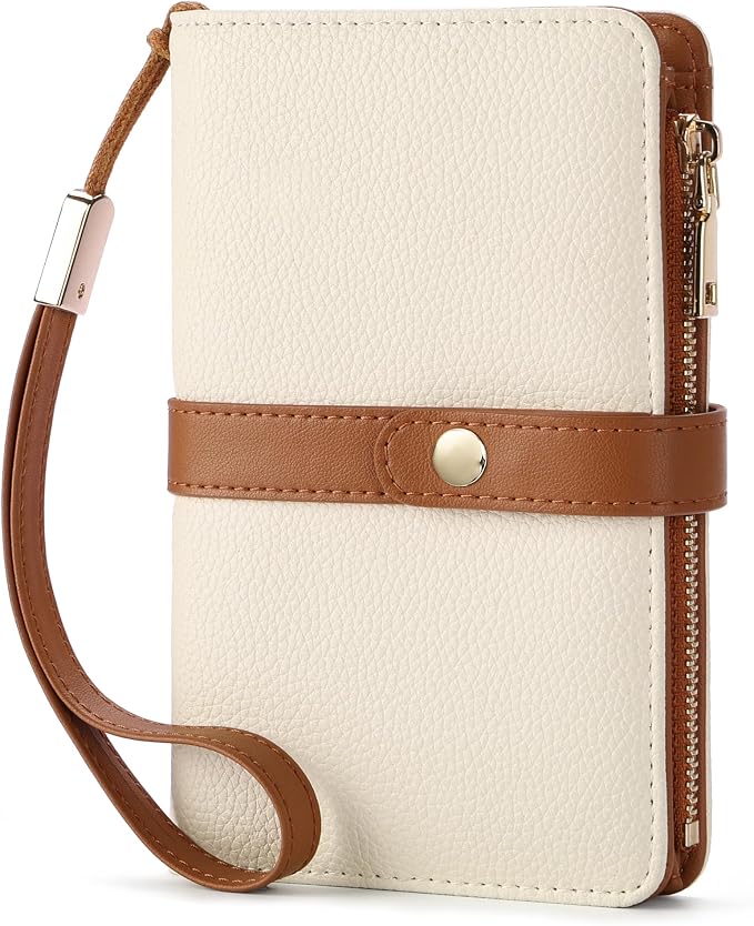 Small Wallet Women RFID Blocking Vegan Leather Slim Thin Bifold Credit Card Wallet Passport Holder Ladies Travel Wallet Mini Purse with Zipper Pocket by YJ-NEFELI