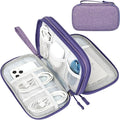FYY Electronic Organizer, Travel Tech Pouch Bag, Medium, Dark Purple | Wrist Strap, Waterproof, Double Layers Portable Electronics Travel Carrying Case for Cord, Charger, Daily Business Trips Use by FYY