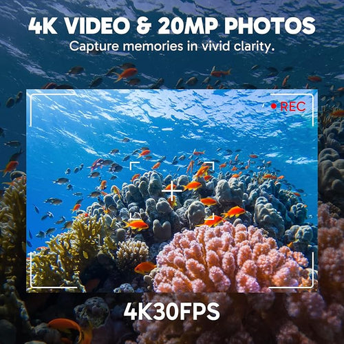 AKASO EK7000 Pro 4K30fps 20MP Action Camera EIS Ultra HD 131FT Waterproof Underwater Camera with Mini Selfie Stick Tripod and Carrying Case Helmet Accessories Kit Bundle - Image 2