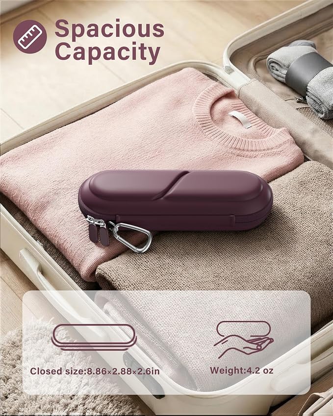 ProCase Toothbrush Travel Case for Oral-B/Oral-B Pro 1000 1500 5000 7000 7500 6000 9600/Philips Sonicare 4100 5100 1100 6100 5300 Oral-B iO Electric Toothbrush Portable Hard Container -Plum - Image 4