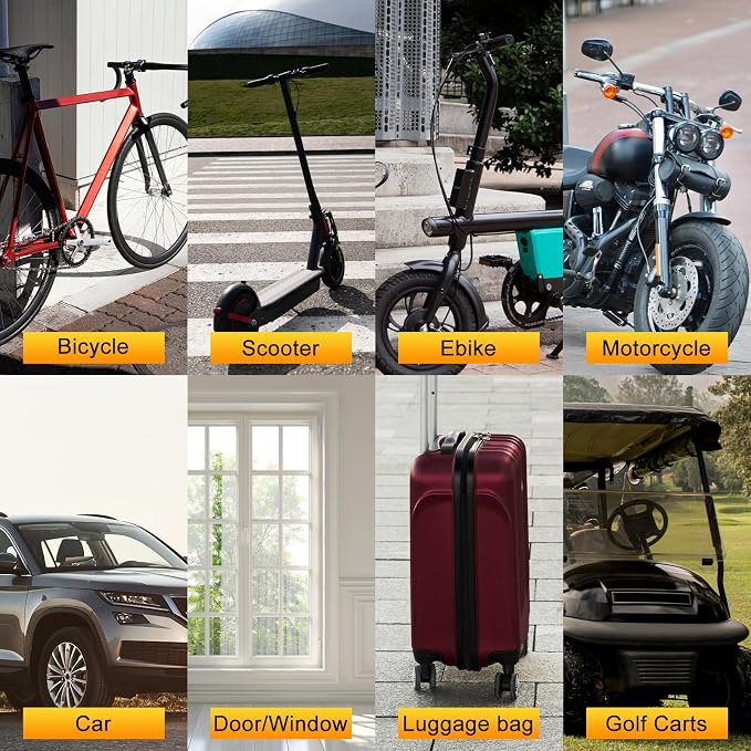 113dB Wireless Bicycle Alarm with Red Button Remote | IP65 Waterproof Bike Alarm,Adjustable Sensitivity,Universal Remote Strap for All Handlebar Sizes,for Motorcycle - Image 9