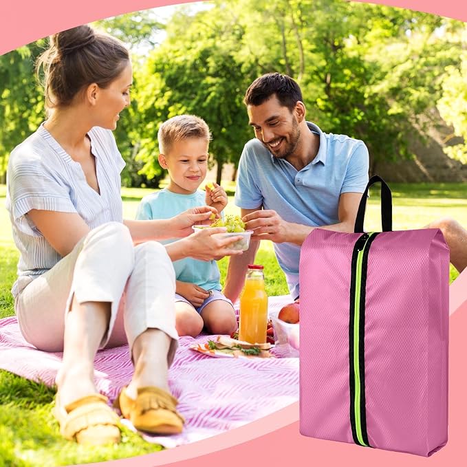 Shoe Bags for Travel, Large Capacity Oxford Fabric 3 Pack Pink | Waterproof Dustproof Design, Fits Men Women Shoes Up to Size 14, Gym Trips Closet Storage, Durable Zipper Handle - Image 7