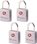 Master Lock TSA Luggage Lock Keyed Alike, Brass and Nickel, 4-Pack 4683Q | TSA Accepted Luggage Lock For Suitcases, Backpacks, Travel Bags, Airport Security, Brass, 7/8-inch Long Steel Shackle by Unknown
