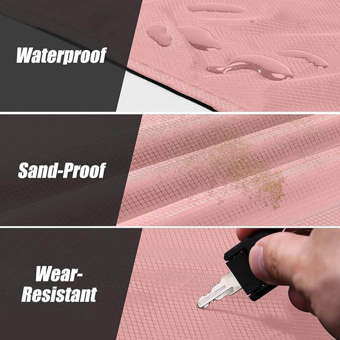 Odoland Sandproof Beach Blanket, Waterproof Portable Mat with Carry Pouch | 71“x63” Quick Drying & Foldable Lightweight Sand Free Beach Mat Tarp for Hiking, Camping, Travel, Pink - Image 3