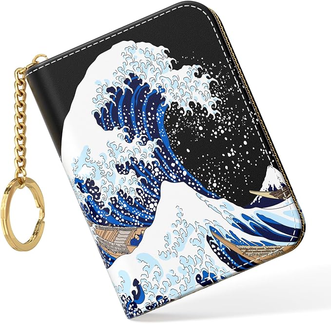 Credit Card Holder, Small RFID Card Wallet for Women, Slim Leather Wallet | Leather Card Holder Wallet, Credit Card Wallet Organizer, Business Card Case with Zipper & Keychain, 12-Slot Compartment by Nipichsha