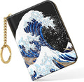 Credit Card Holder, Small RFID Card Wallet for Women, Slim Leather Wallet | Leather Card Holder Wallet, Credit Card Wallet Organizer, Business Card Case with Zipper & Keychain, 12-Slot Compartment by Nipichsha