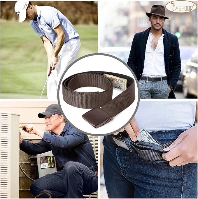 Travel Security Money Belt with Hidden Money Pocket - Cashsafe Anti-Theft Wallet Unisex Nickel free Nylon Belt by JASGOOD - Image 6