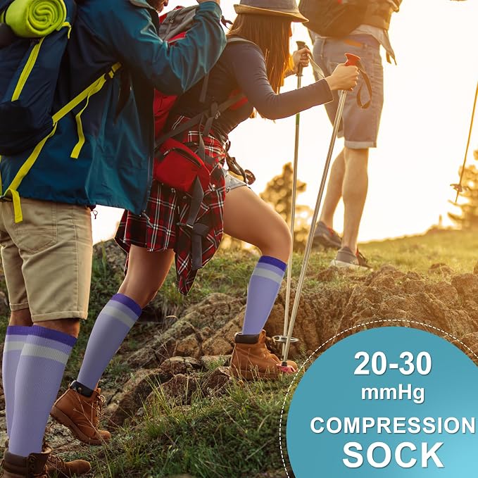 cerpite Compression Socks for Women & Men Circulation 8 Pairs Compression Socks 20-30 mmhg Best for Running,Nurse,Travel - Image 4