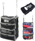 Hanging Carry-On Organizer - Our Fitted Hanging Luggage Organizer Perfectly Fits Any Carry On - Our Packing Cubes For Travel Use Mesh Windows to Make Finding Clothes Easy (Black, M) by PackGear