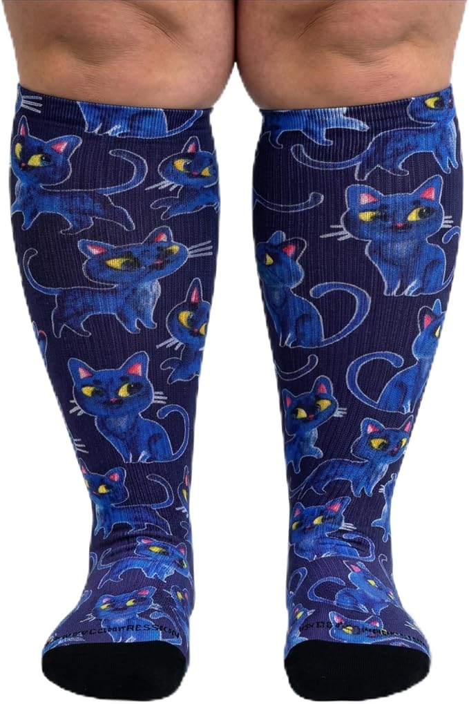 Crazy Compression Socks, Comfortable Support Socks for Recovery, Travel, Hiking, and Long-Hour Comfort w/Fun Designs by CrazyCompression