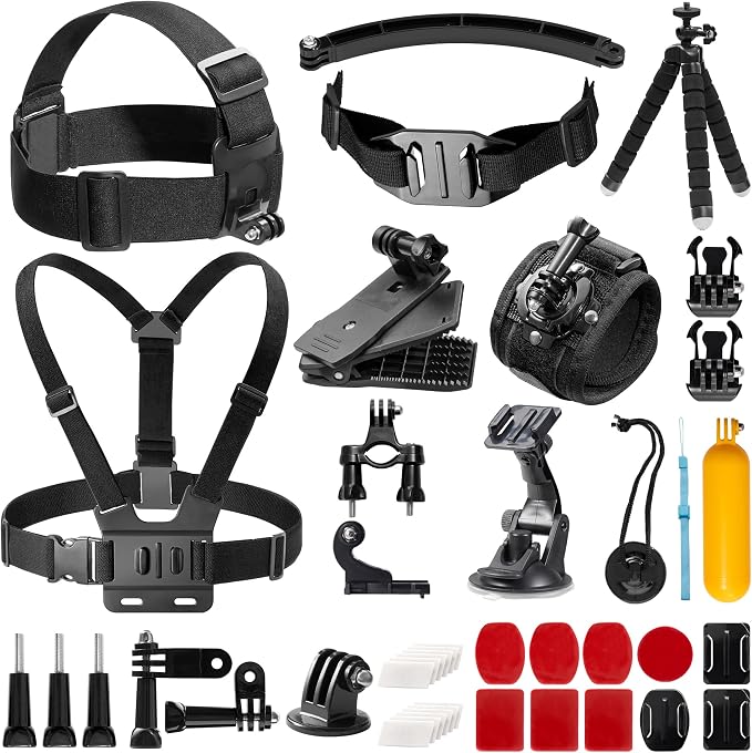 AKASO 42 in 1 Action Camera Accessories Kit for EK7000/EK7000 Pro/Brave 4/Brave 4 pro/Brave 7 LE/Brave 7/Brave 8/V50X/V50 Pro/V50 Elite/GoPro Hero 13 12 11 10 9 by AKASO