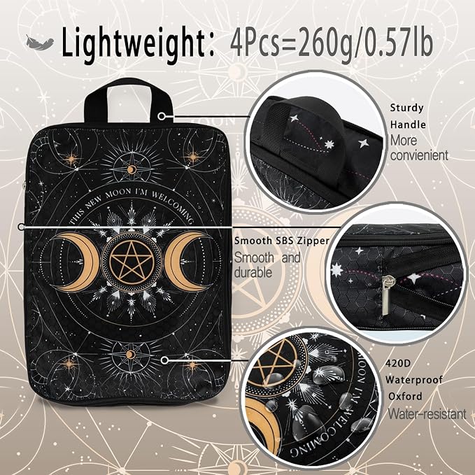 4 Pcs Compression Packing Cubes for Travel, Waterproof Luggage Organizer Washable Storage Bags Set - Packaging Cubes for Backpack Travel and Carry-Ons - Image 5