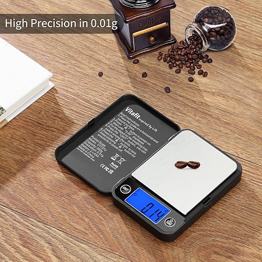 Vitafit 500g Digital Pocket Scale,High Accuracy Assured by Scale Professional Factory Since 2001, Gram Scale 0.01g for Multifunction: Lab,Food, Kitchen,Coffee,Jewelry; Black - Image 4