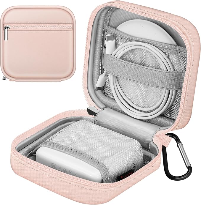 FINPAC Charger Case for MacBook, Small Electronic Organizer Pouch Bag | Portable Travel Storage for MacBook Power Adapter, Laptop Accessories, Magic Mouse, USB Drives, Gadgets, Pink by FINPAC