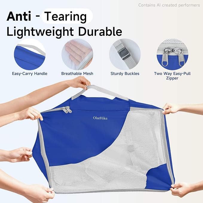 9 Set Packing Cubes for Travel, Gifts for Women Mom,Anti-Tearing Suitcase Organizer,OlarHike Vacation Essentials & Accessories for Cruise Ship - Image 4