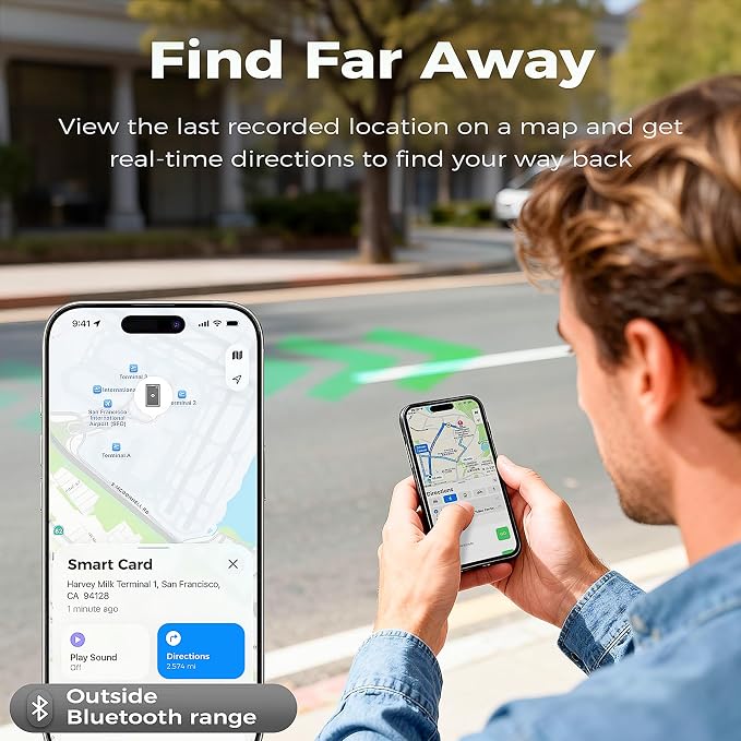 Wallet Tracker Card for Apple Find My (iOS Only, Apple MFi Certified) -Ultra Slim Rechargeable Bluetooth GPS Tracker,5-10 Years Staying Power,Item Locator for Wallet,Key Finder,Bags,Luggage(1-Pack) - Image 5