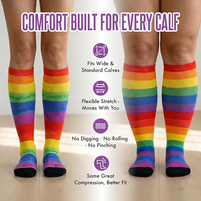 Crazy Compression Socks, Comfortable Support Socks for Recovery, Travel, Hiking, and Long-Hour Comfort w/Fun Designs - Image 8