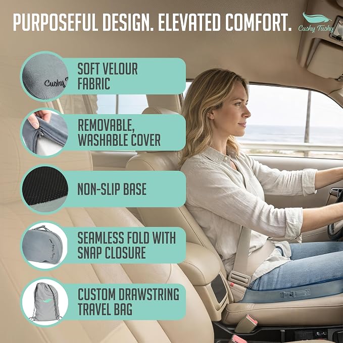 Premium Foldable Travel Seat Cushion - for Relief of Lower Back, Sciatic, Butt and Tailbone Pain - for Home & Office Use, Perfect for Travel or Driving - Coccyx Seat Cushion - Image 7