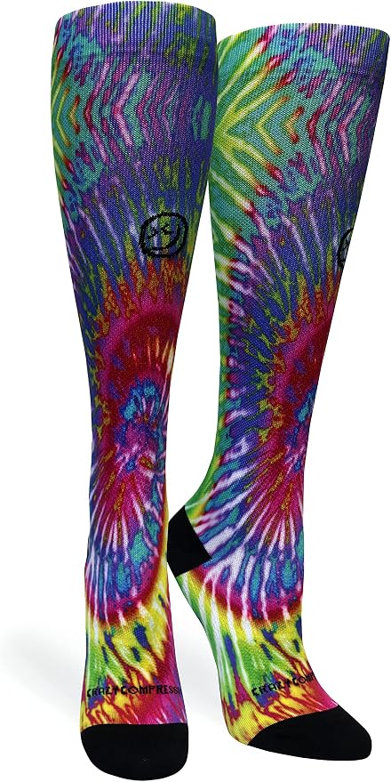 Crazy Compression Socks, Comfortable Support Socks for Recovery, Travel, Hiking, and Long-Hour Comfort w/Fun Designs by CrazyCompression