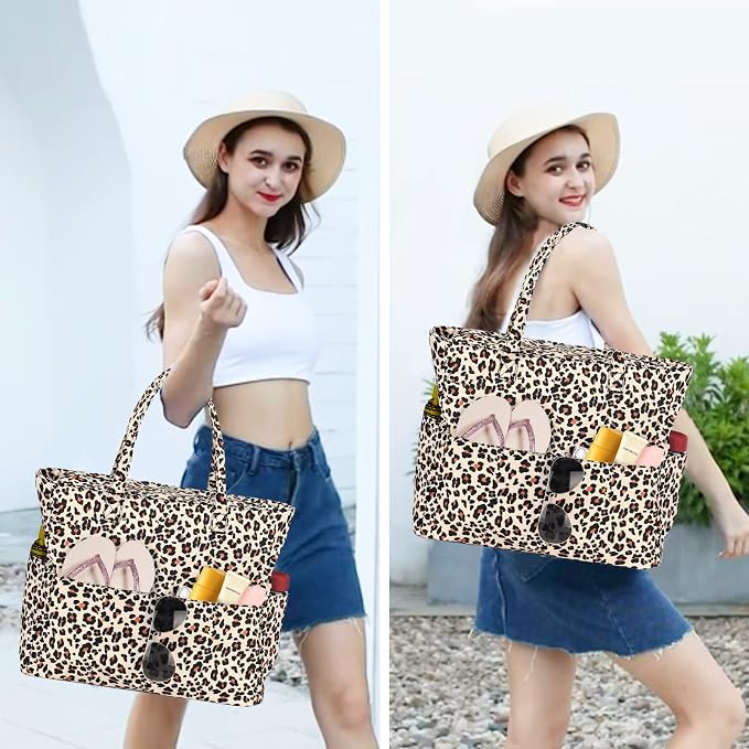 Bluboon Beach Bags for Women, Large Waterproof Tote Bag With Wet Compartment for Pool Weekender Travel Gym - Image 2