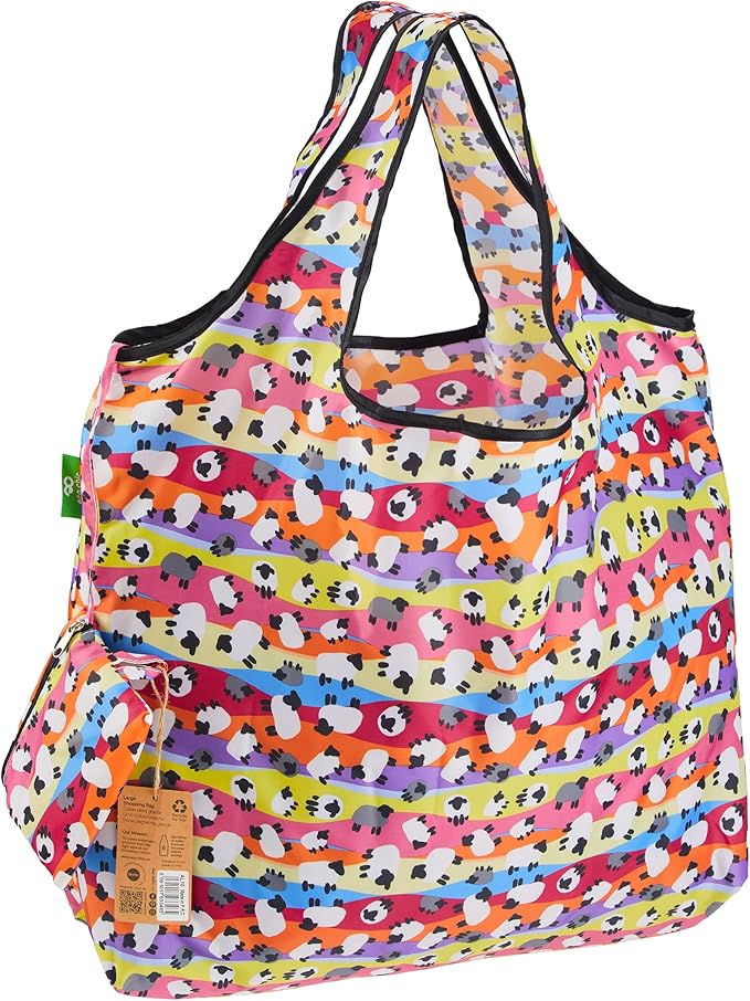 ECO CHIC Foldable Reusable Large Grocery Bags - Foldable Grocery Bags - Lightweight, Recycled & Reusable Shopping Bag - Waterproof, Packable Tote Fitting in Fine Grocery Bag Carrier by ECOCHIC