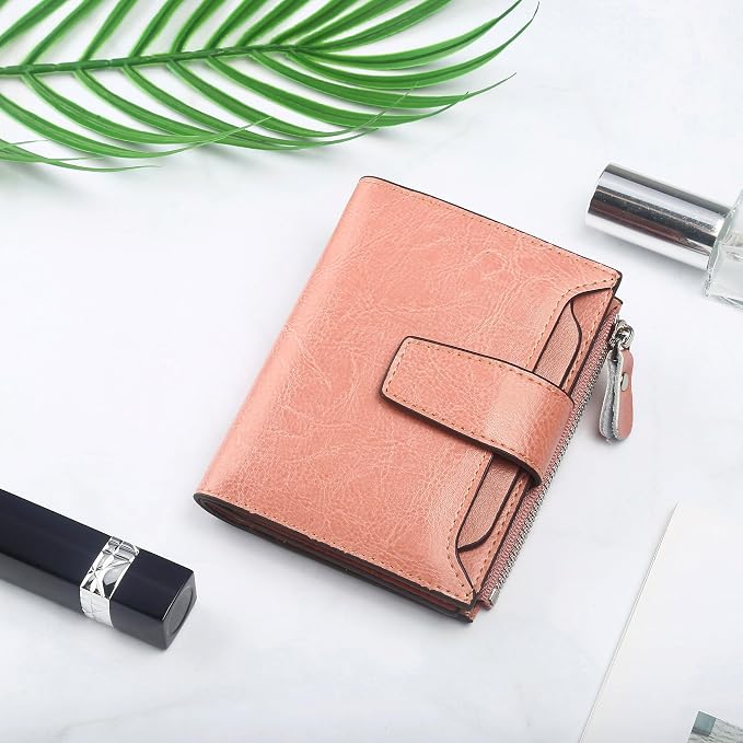 Small Compact Women Wallet RFID Blocking Genuine Leather Bifold Purse with ID Windows - Image 6