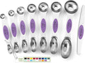 Spring Chef Stainless Steel Magnetic Measuring Spoons Set of 8, Orchid | Nesting Teaspoon & Tablespoon Measuring Spoons w/ Leveler for Dry & Liquid Ingredients, Measure Spoons For Baking & Cooking by SpringChef