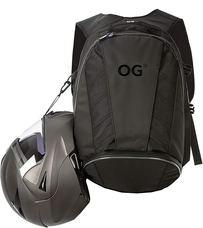 EZ-RiderPRO Waterproof Motorcycle Backpack 2 Helmets 28-35L Black Logo | Expandable design with laptop compartment, helmet strap and reflective details for commuting and motorcycle touring. by OGOriginal