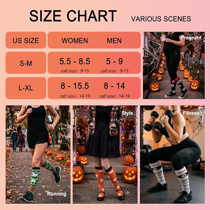 4 Pairs Compression Socks for Women Circulation-Best Support for Nurses,Running,Athletic,Travel - Image 6