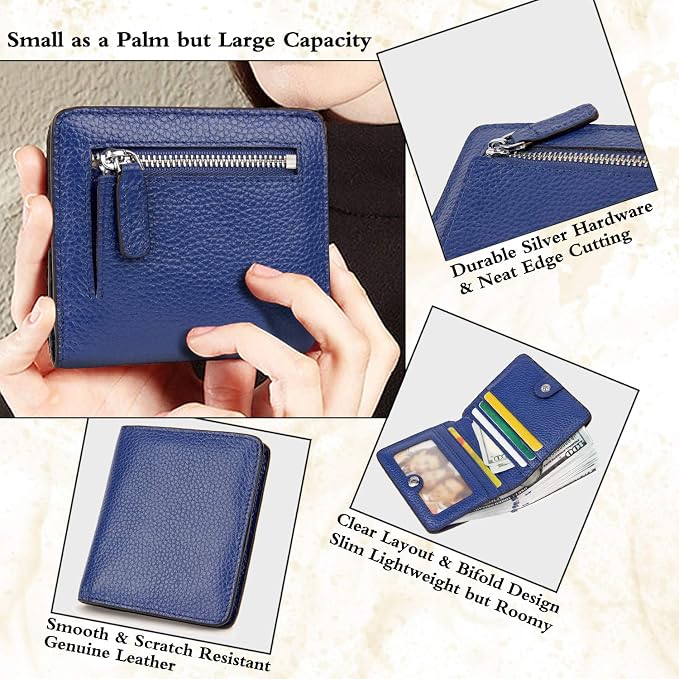 Small Leather Wallet for Women, Ladies Credit Card Holder RFID Blocking Women's Mini Bifold Pocket Purse - Image 3