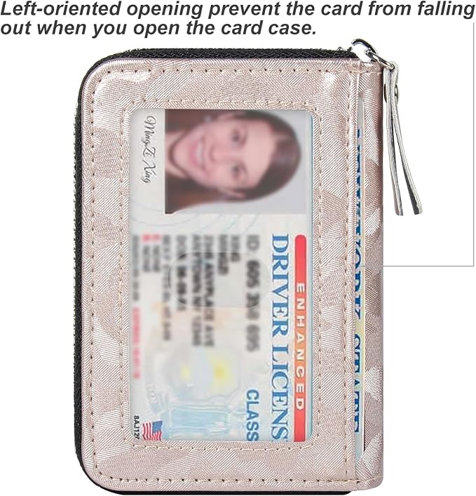 Credit Card Wallet, RFID Card Case Wallet, Zipper Card Cases Holder for Men Women, RFID Blocking, KeyChain Wallet, Compact Size Card Organizer Case for Women - Image 2