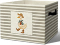 Rustic Western Cowboy Duck Storage Bins Boxes Handles | grey striped nursery foldable basket for organizing bedroom toddler playroom by Unknown